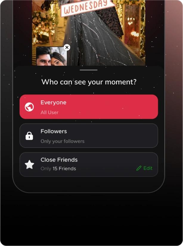 Real-Time Moments with tagged location